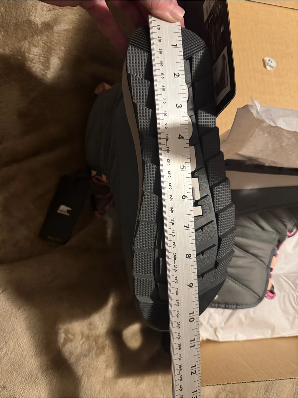 Sorel Gray Winter Boots with Pink Laces